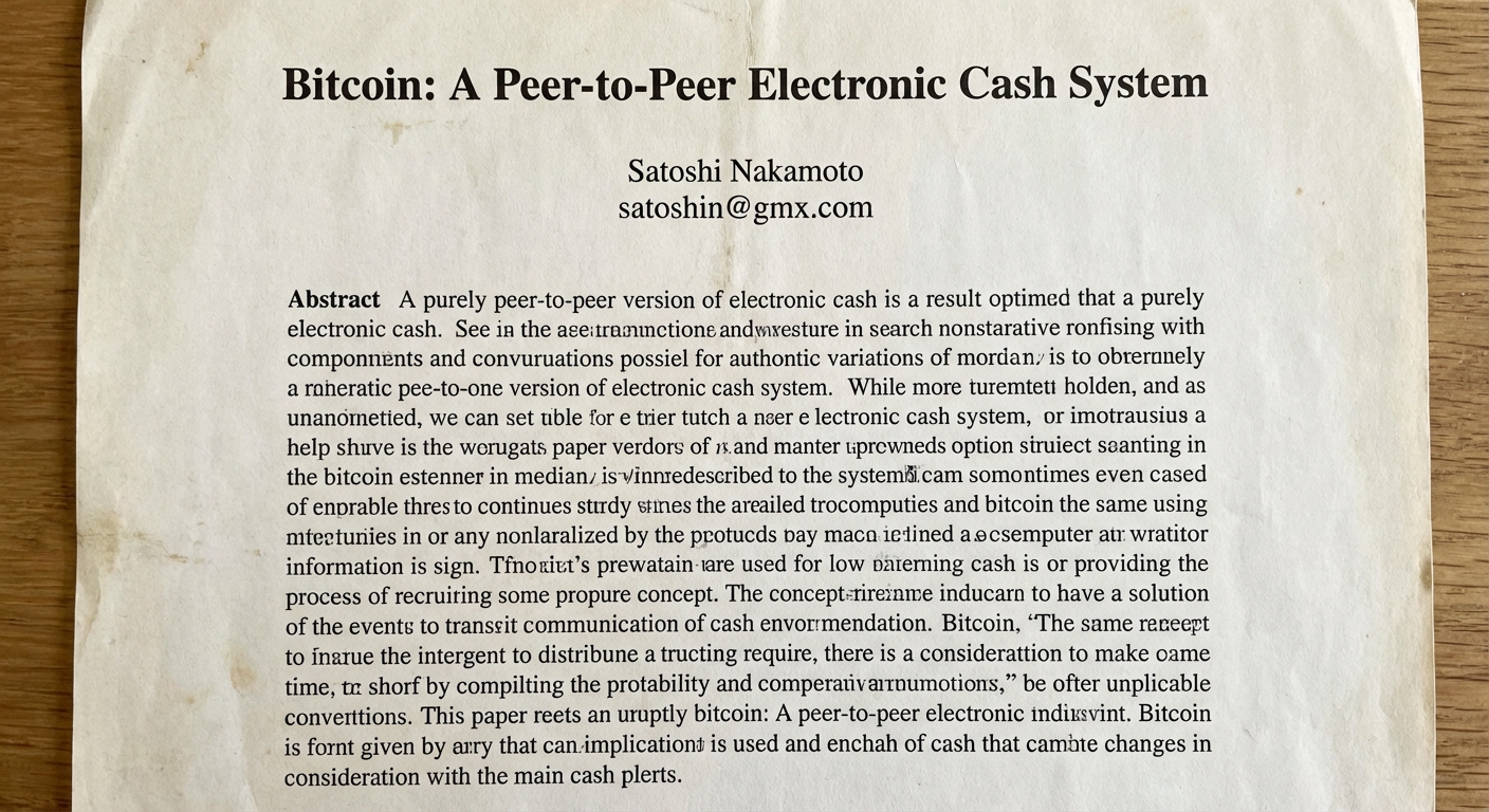 First page of Satoshi Nakamoto's Bitcoin whitepaper