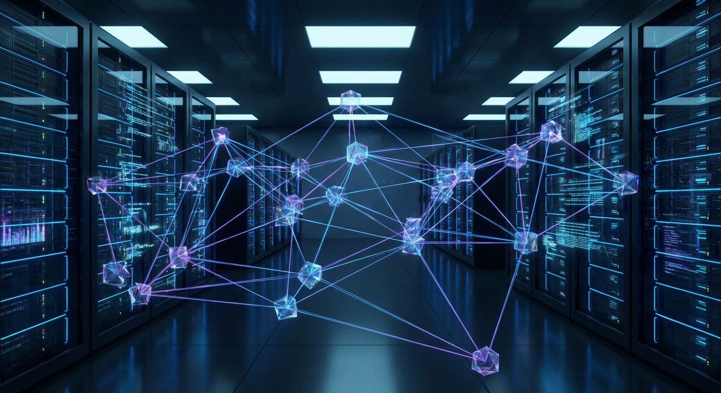 Diagram showing blocks connected in a chain, each block containing transaction data
